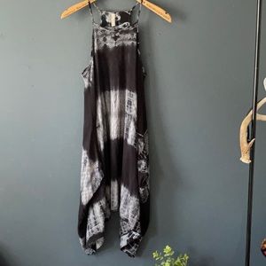 Hippy tie dye loose pattern summer beach dress